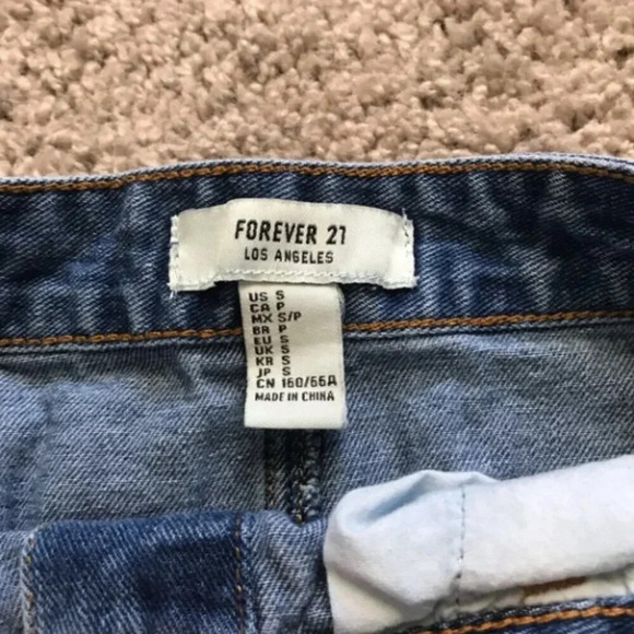 Forever 21 Button Down Distressed Jean Skirt - Picture 2 of 4